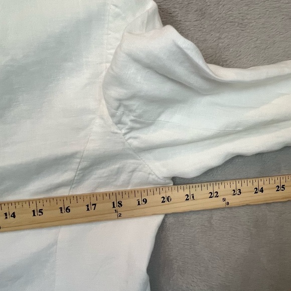 Banana Republic Women's White 100% Linen Blazer Sz 12 2 Button Front Coastal - Picture 12 of 15